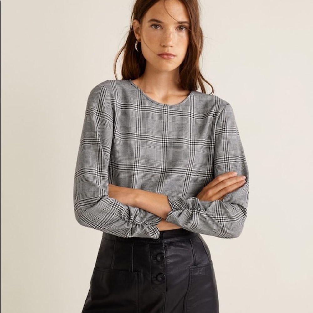 MANGO MIlan ruched detail blouse size XS